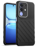 Lightweight and flexible silicone case for iQOO Z10x 5G with raised camera protection – Black color