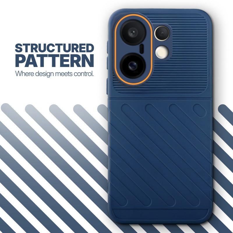 Textured soft silicone back cover for Vivo X200 FE 5G, blue finish with comfortable anti-slip grip
