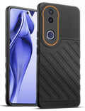 Lightweight and flexible silicone case for Vivo V50e 5G with raised camera protection – Black color