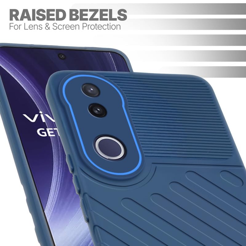 Slim blue silicone back cover for Vivo T4R 5G with strong drop protection and soft feel