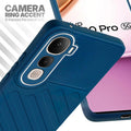 Vivo Y400 Pro 5G blue silicone case with raised camera ring for extra lens protection and stylish look
