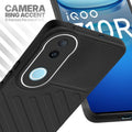 iQOO Z10R 5G Black silicone case with raised camera ring for extra lens protection and stylish look