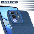 Slim blue silicone back cover for iQOO Z10x 5G with strong drop protection and soft feel
