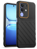 Lightweight and flexible silicone case for iQOO Z10x 5G with raised camera protection – Black color