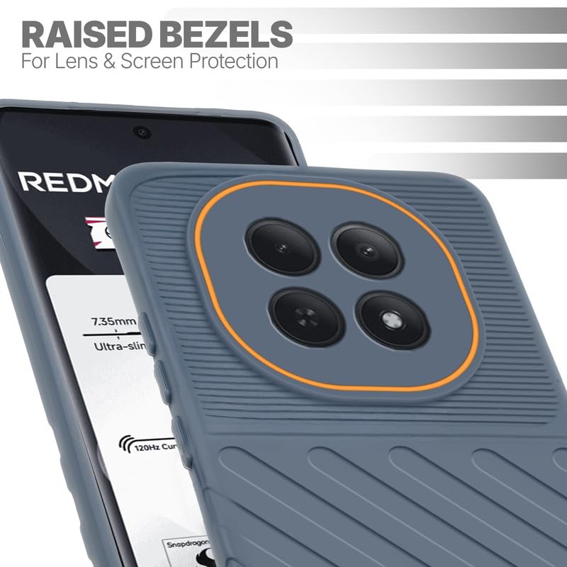 Slim Grey silicone back cover for Redmi Note 15 5G with strong drop protection and soft feel