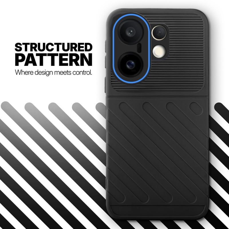 Textured soft silicone back cover for Vivo X200 FE 5G, Black finish with comfortable anti-slip grip
