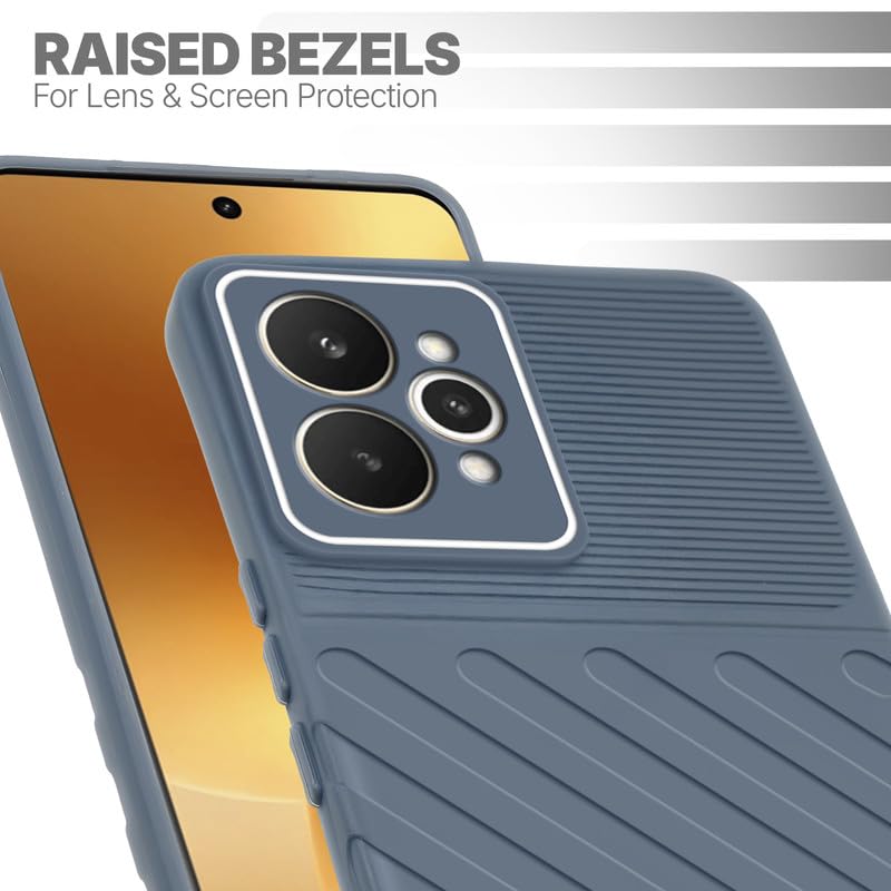 Slim Grey silicone back cover for Realme 15 5G with strong drop protection and soft feel
