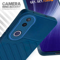 Vivo T4R 5G blue silicone case with raised camera ring for extra lens protection and stylish look