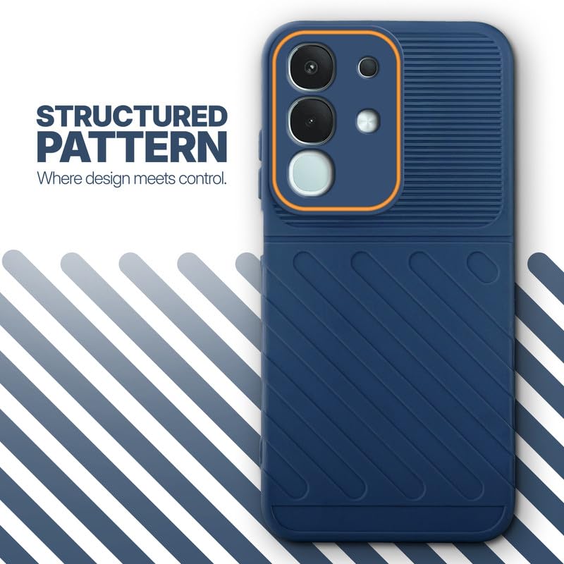 Textured soft silicone back cover for Vivo T4x 5G, blue finish with comfortable anti-slip grip