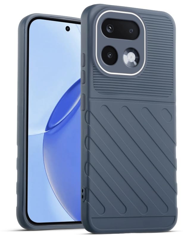 Lightweight and flexible silicone case for Realme 16 Pro 5G with raised camera protection – Grey color