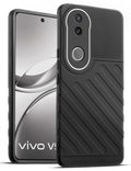 Lightweight and flexible silicone case for Vivo V50 5G with raised camera protection – Black color