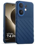 Lightweight and flexible silicone case for Vivo T4 Pro 5G with raised camera protection – blue color