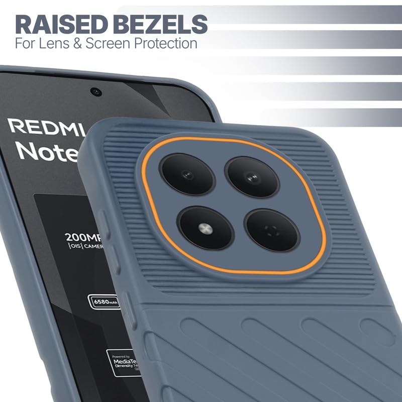 Slim Grey silicone back cover for Redmi Note 15 Pro 5G with strong drop protection and soft feel