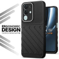 Soft silicone back cover for Vivo T4x 5G in Black with anti-slip grip and textured design