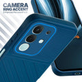 Vivo T4x 5G blue silicone case with raised camera ring for extra lens protection and stylish look
