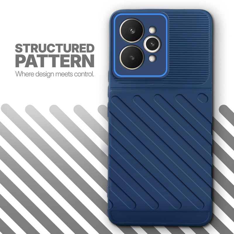 Textured soft silicone back cover for Realme 15 5G, blue finish with comfortable anti-slip grip