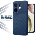Soft silicone back cover for Vivo X200 FE 5G in blue with anti-slip grip and textured design