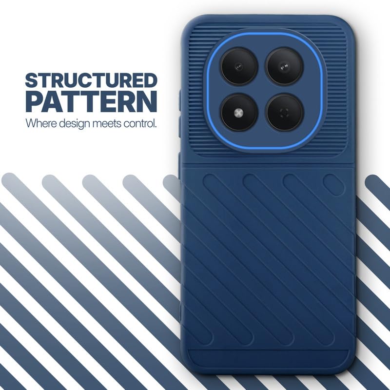 Textured soft silicone back cover for Redmi Note 15 Pro 5G, blue finish with comfortable anti-slip grip