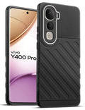 Soft silicone back cover for Vivo Y400 Pro 5G in Black with anti-slip grip and textured design