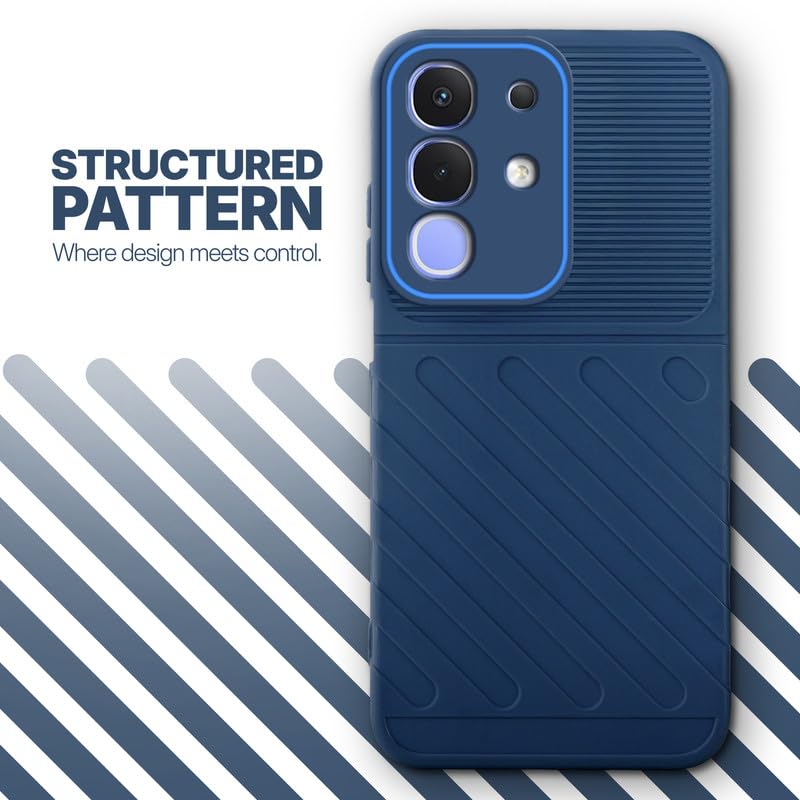 Textured soft silicone back cover for iQOO Z10x 5G, blue finish with comfortable anti-slip grip