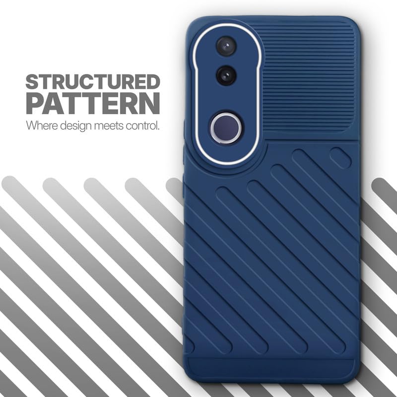 Textured soft silicone back cover for Vivo V50e 5G, blue finish with comfortable anti-slip grip