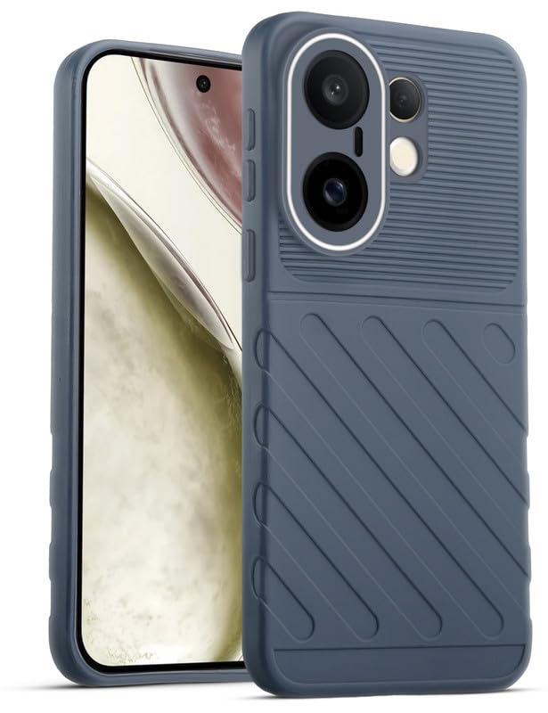 Lightweight and flexible silicone case for Vivo X200 FE 5G with raised camera protection – Grey color