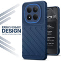 Soft silicone back cover for Redmi Note 15 Pro 5G in blue with anti-slip grip and textured design