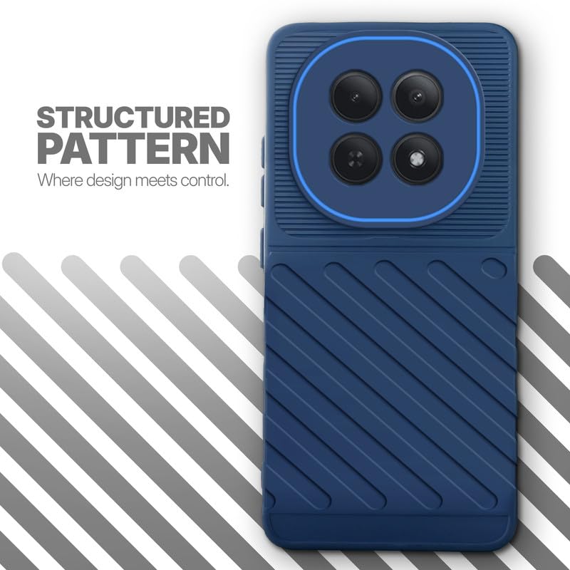 Textured soft silicone back cover for Redmi Note 15 5G, blue finish with comfortable anti-slip grip