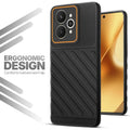 Soft silicone back cover for Realme 15 5G in Black with anti-slip grip and textured design