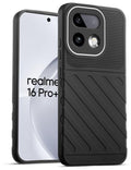 Lightweight and flexible silicone case for Realme 16 Pro Plus 5G with raised camera protection – Black color
