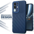 Soft silicone back cover for Vivo T4x 5G in blue with anti-slip grip and textured design