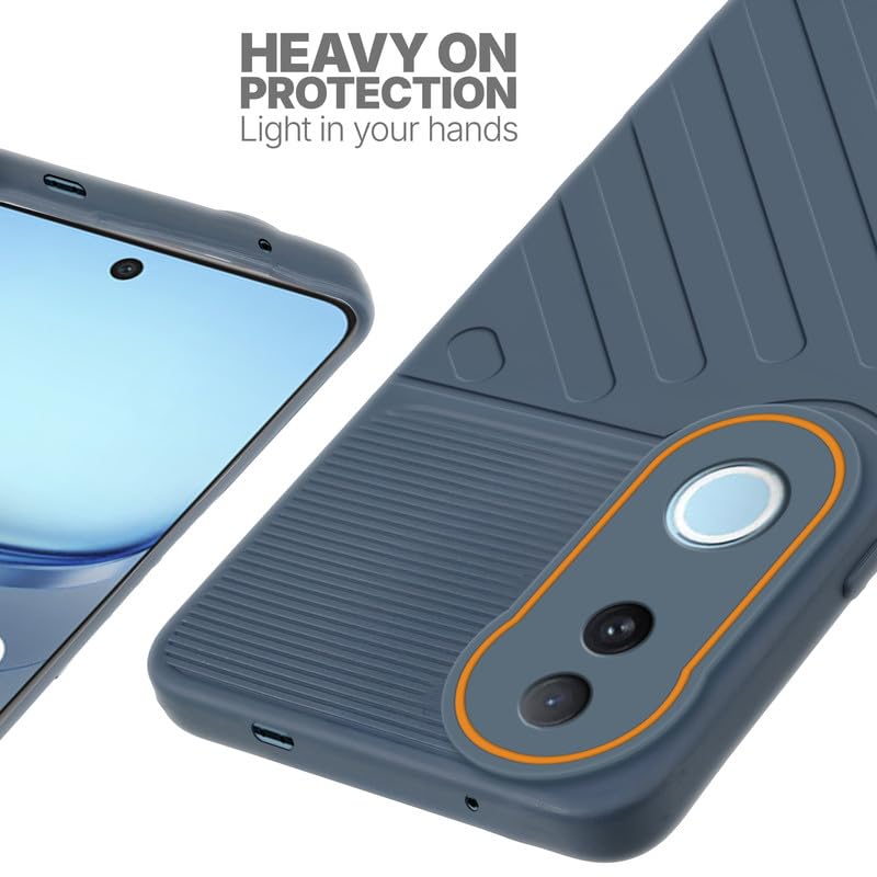 Silicone case for iQOO Z10R 5G with raised edges for screen and camera protection in Grey