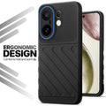 Soft silicone back cover for Vivo X200 FE 5G in Black with anti-slip grip and textured design