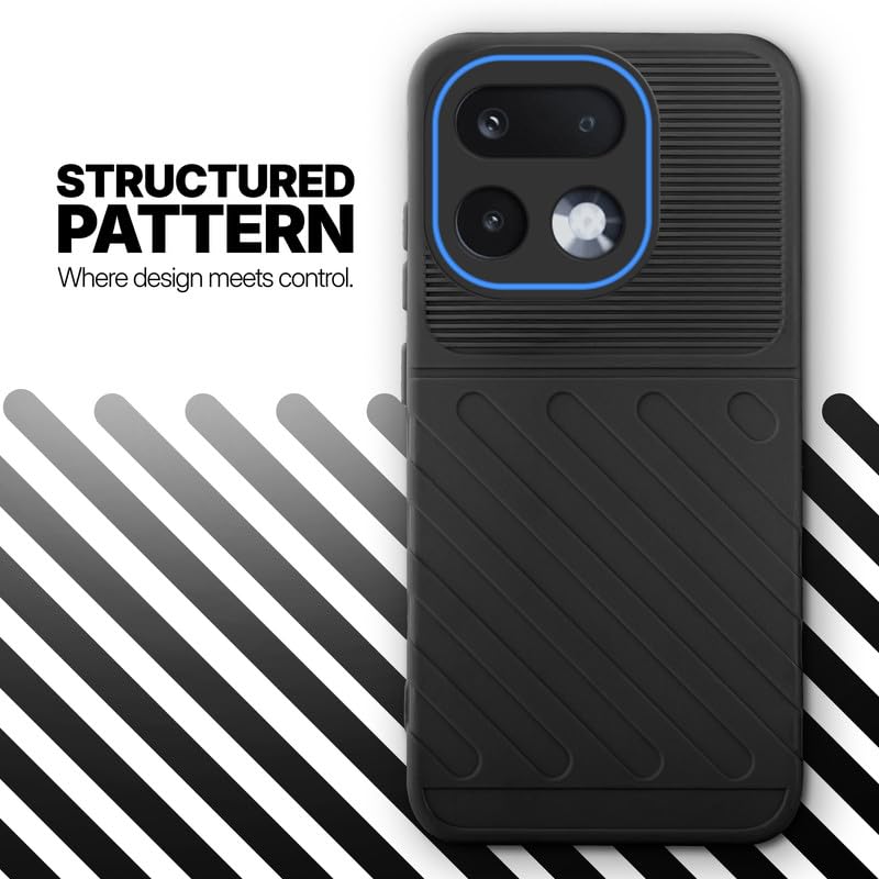 Textured soft silicone back cover for Realme 16 Pro 5G, Black finish with comfortable anti-slip grip