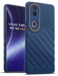 Lightweight and flexible silicone case for Vivo T4R 5G with raised camera protection – blue color
