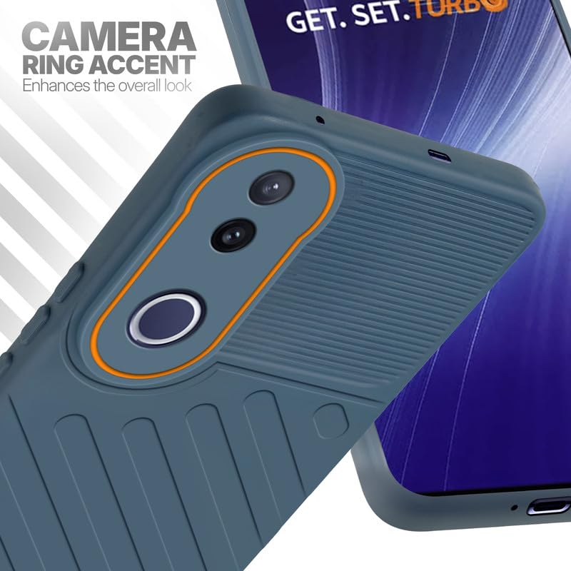 Vivo T4R 5G Grey silicone case with raised camera ring for extra lens protection and stylish look