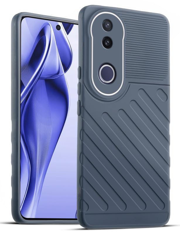 Lightweight and flexible silicone case for Vivo V50e 5G with raised camera protection – Grey color