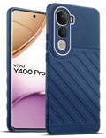 Soft silicone back cover for Vivo Y400 Pro 5G in blue with anti-slip grip and textured design