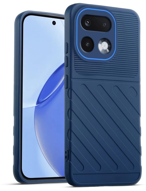 Lightweight and flexible silicone case for Realme 16 Pro 5G with raised camera protection – blue color