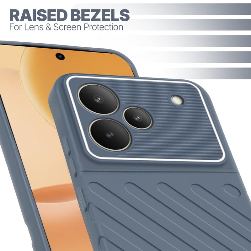 Slim Grey silicone back cover for Realme P4 5G with strong drop protection and soft feel