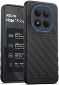 Lightweight and flexible silicone case for Redmi Note 15 Pro 5G with raised camera protection – Black color