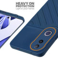 Silicone case for Vivo V50e 5G with raised edges for screen and camera protection in blue