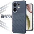 Soft silicone back cover for Vivo X200 FE 5G in Grey with anti-slip grip and textured design