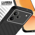 Realme P4 5G Black silicone case with raised camera ring for extra lens protection and stylish look