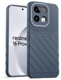 Lightweight and flexible silicone case for Realme 16 Pro Plus 5G with raised camera protection – Grey color