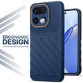 Soft silicone back cover for Realme 16 Pro 5G in blue with anti-slip grip and textured design