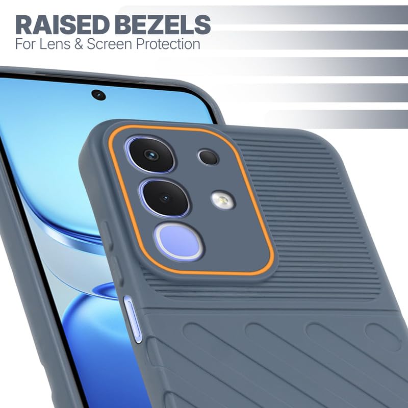 Slim Grey silicone back cover for iQOO Z10x 5G with strong drop protection and soft feel