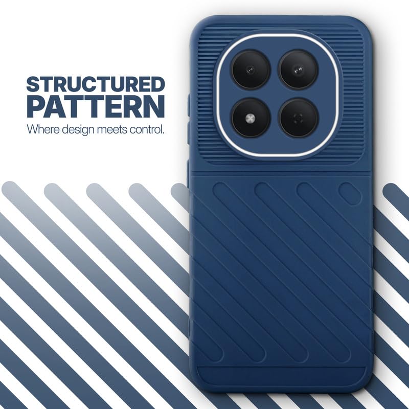 Textured soft silicone back cover for Redmi Note 15 Pro 5G, blue finish with comfortable anti-slip grip