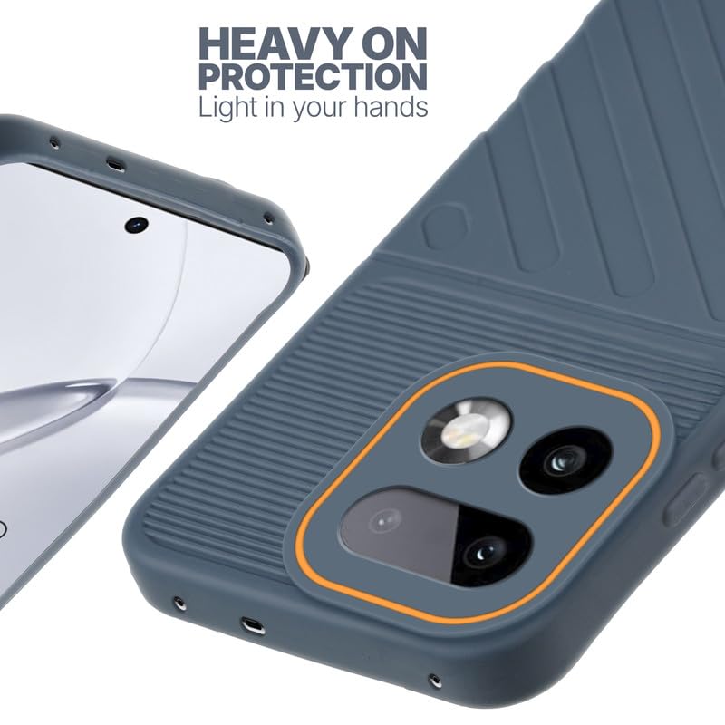 Silicone case for Realme 16 Pro Plus 5G with raised edges for screen and camera protection in Grey