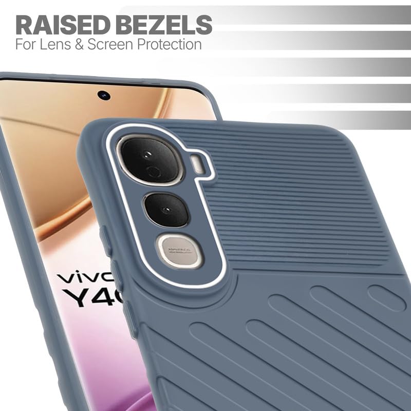 Slim Grey silicone back cover for Vivo Y400 Pro 5G with strong drop protection and soft feel